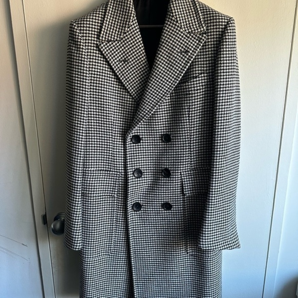 GRAIL Tom Ford DB Herringbone Wool Pea Coat FULLY CANVASSED EU52